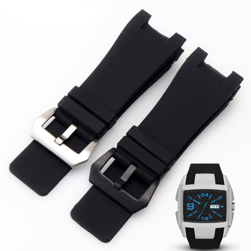 Diesel Watches Smartwatch - 32x18mm Silikonkautschuk Uhrenarmbänder Edelstahl Dornschließe für