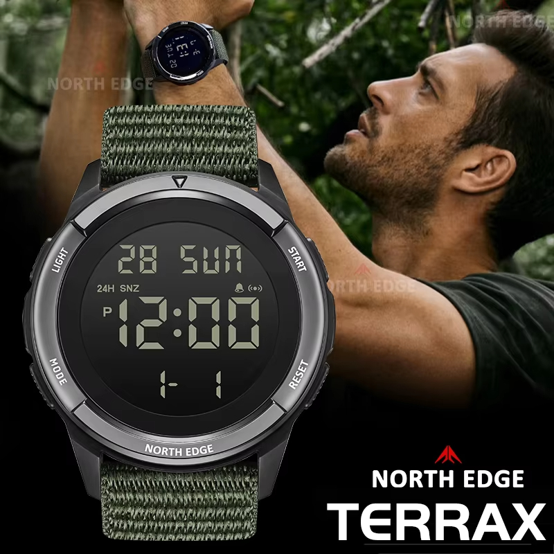 Tide Watch Surf - NORTH EDGE 2025 TERRAX Herren-Digital-Militäruhren, Outdoor-Sport,