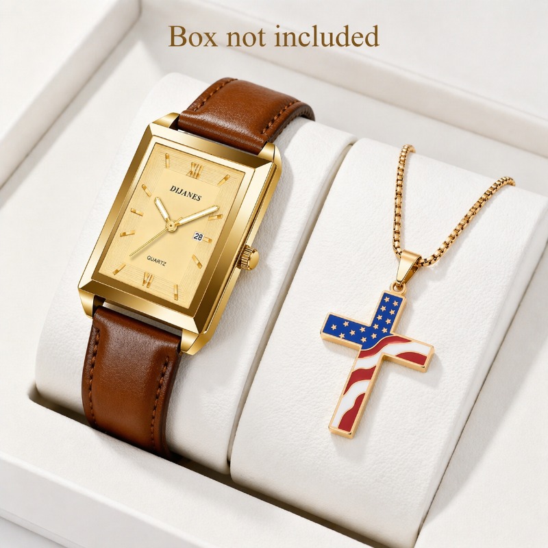 Smartwatch Watches Brands For Men - Modische Herrenuhren mit Halsketten-Set, Luxusmarke, Quadratische