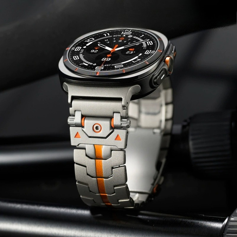 Titan Watches Smartwatch - Neues Titan-Edelstahl-Metall-Uhrenarmband für Samsung Galaxy Watch