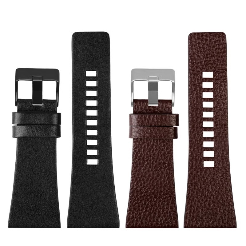 Diesel Watches Smartwatch - Lychee gemustertes Rindsleder-Uhrenarmband für Herren Diesel