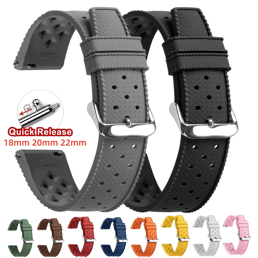 Citizen Watches Smartwatch - 18mm 20mm 22mm Tropisches Silikon-Uhrenarmband mit