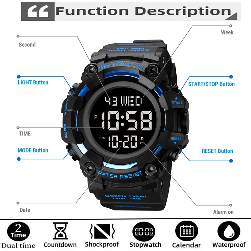 Skmei Luxus Mode Sport uhren M – Tide Watch Surf Bewertung und Preis
