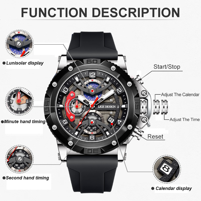 LIGE Top-Marke Luxus Herrenuhr – Smartwatch Watches Brands For Men Bewertung und Preis