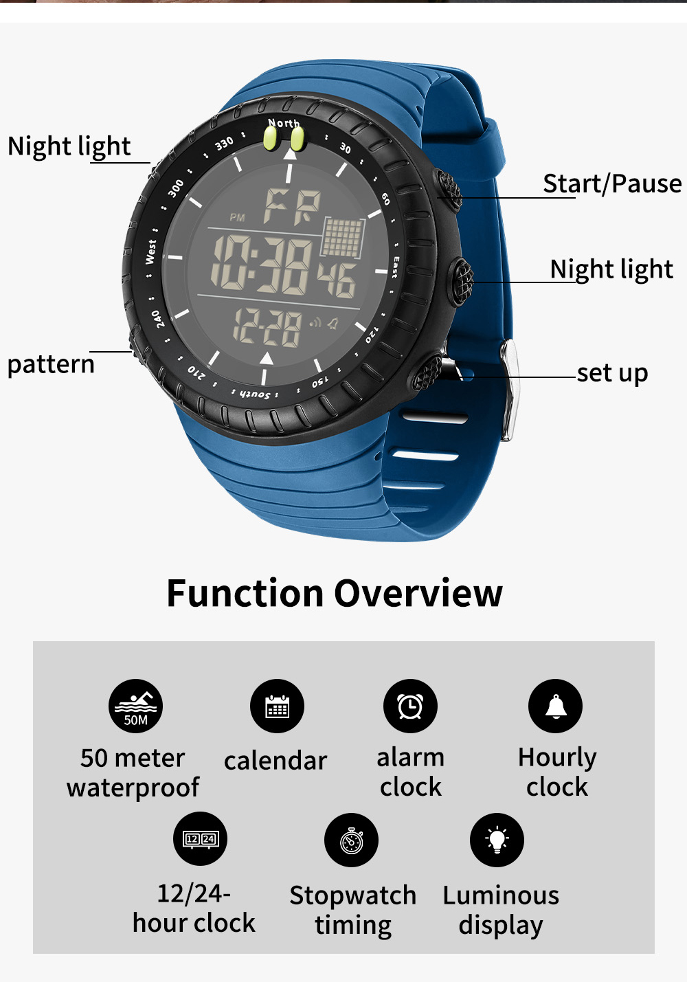 SANDA Neue 6256 Herren Elektro – Tide Watch Surf Bewertung und Preis