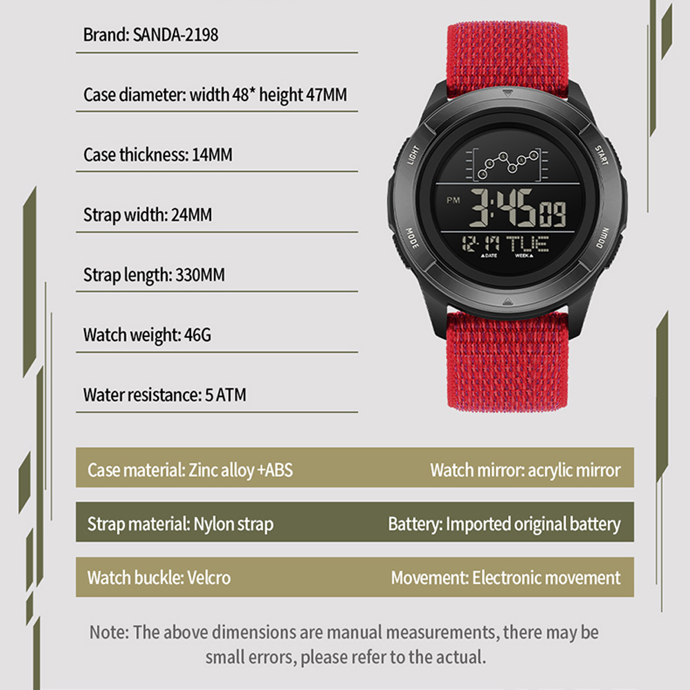 SANDA Elektronische Uhr, Nylon – Tide Watch Surf Bewertung und Preis